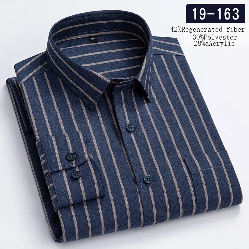 luxury hight quality long-sleeve shirts for men slim fit casual ModaL shirts comfortable plaid striped tops englandstyle clothes