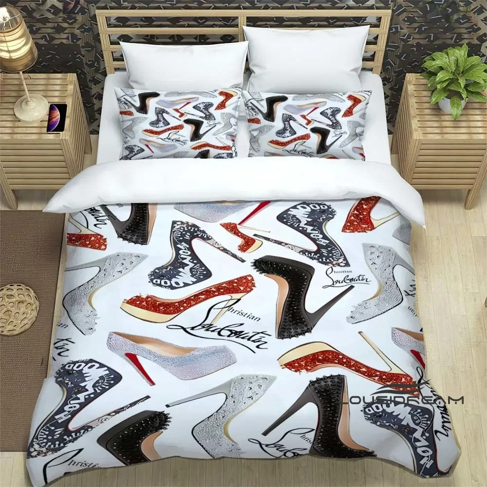 Fashion Christian-louboutin Bedding Set 3D Printing Home Decoration Boy Girl King Size Bedding Set Quilt Cover Pillowcas