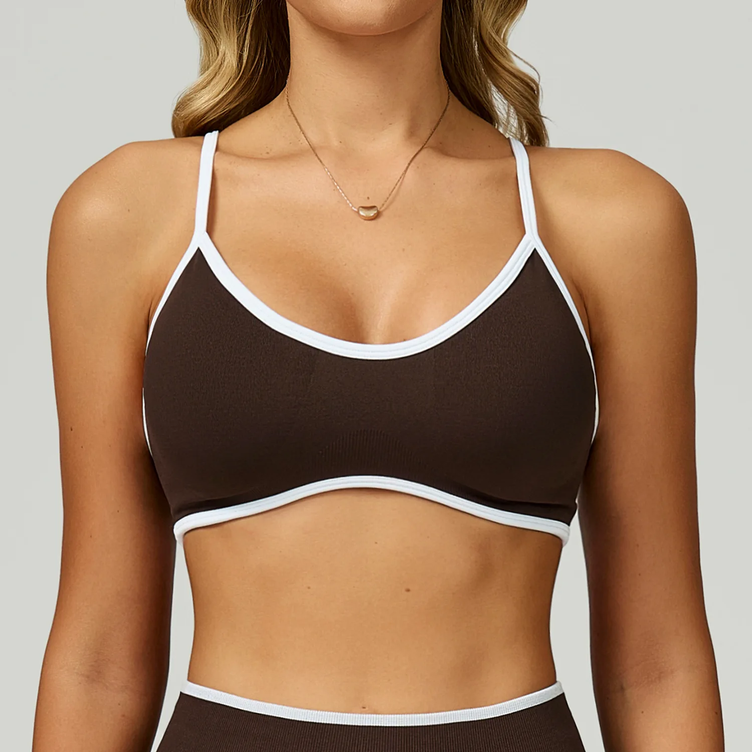 Women Seamless Halter Sports Bra High Support Push-up Open Back activewear Gym Tank Top Fitness Underwear Yoga Workout Brassiere