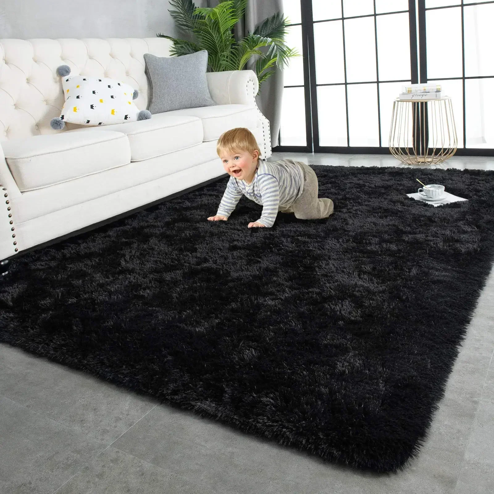 

TWINNIS Super Soft Shaggy/ Fluffy Carpets, 8x10 Feet, Indoor Modern Plush Area Rugs for Living Room Bedroom Kids Room Nursery Ho
