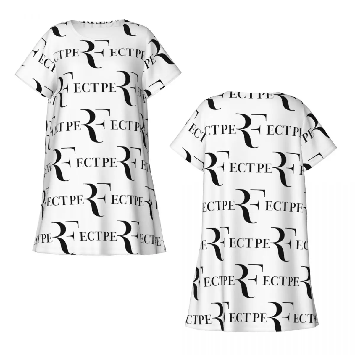 

Custom Roger Federer Short Sleeves Nightdress For Sleeping Sleepshirts Women Short Sleeve Nightgowns Soft Pajama Dress