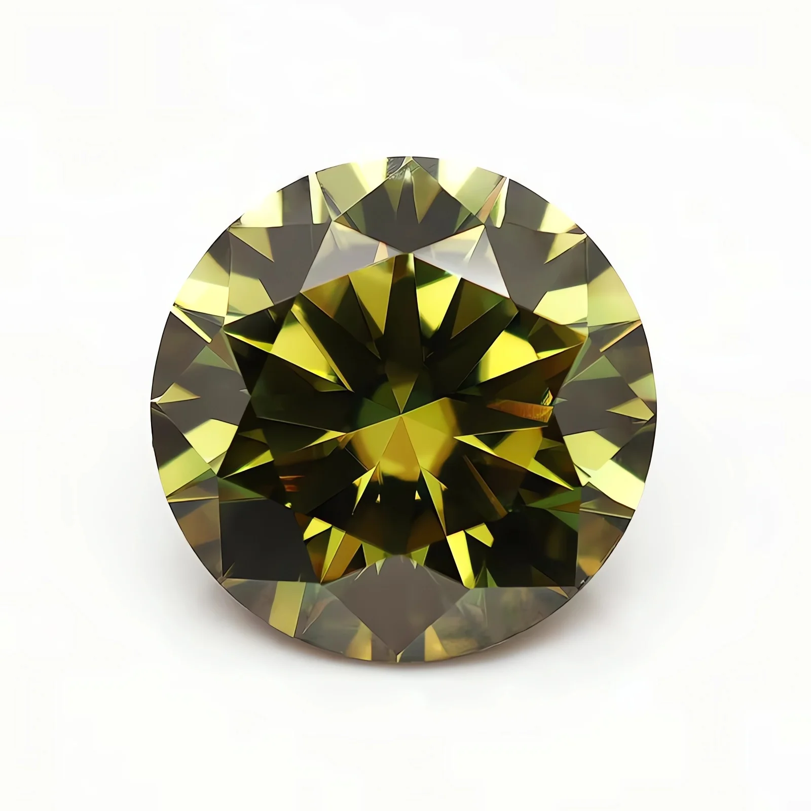 Hot Natural Olive Color Round Cut Moissanite Stone With GRA 0.5-6.0ct VVS1 GRA Certified Moissanita Loose Diamond Pass Tester