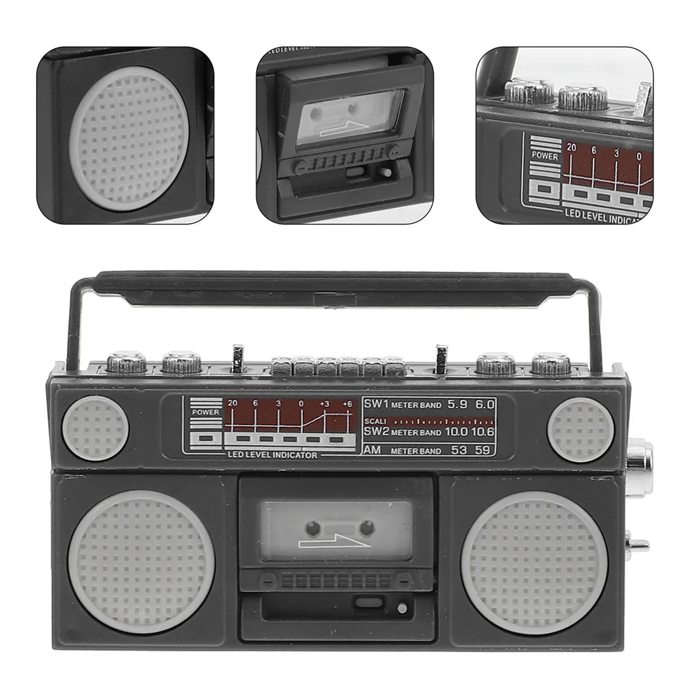 

2Pcs Retro Radio Miniatures Plastic Vintage Style Tiny Radio Decorations Mini House Accessories Desktop Ornament for Playhouse
