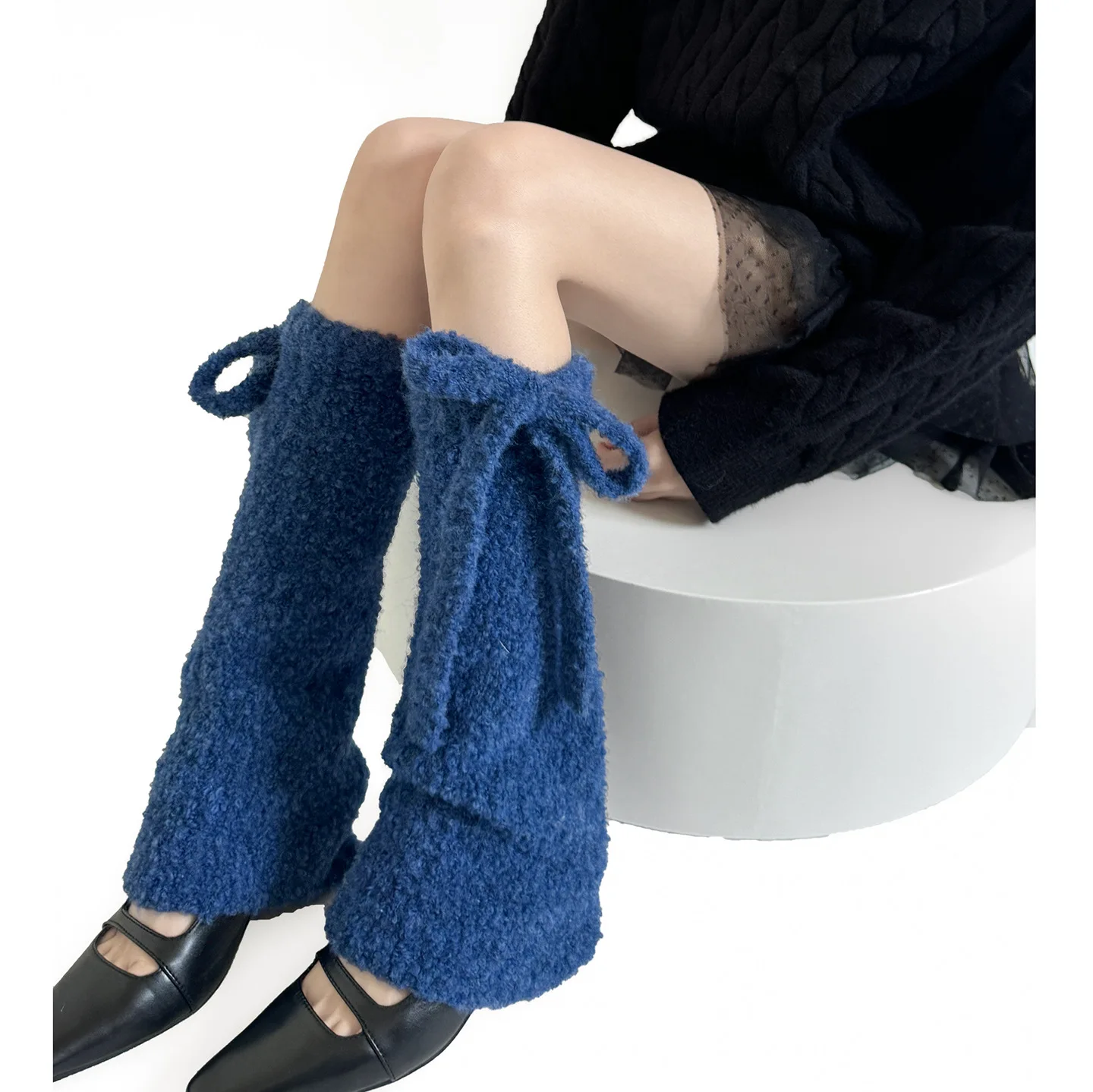 

Новые осенне-зимние утепленные вязаные гетры-носки с широкими штанинами для женщин, милые бандажные гетры до колена в японском уличном стиле
