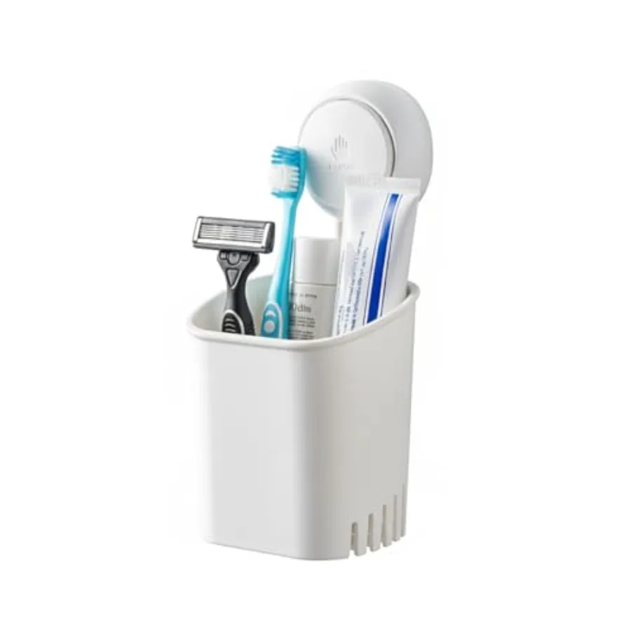 

Suction Cup Toothbrush Holder and Drill-Free, Removable, Powerful Suction Cup, Self-Draining Design for Bathroom and Kitchen Ho