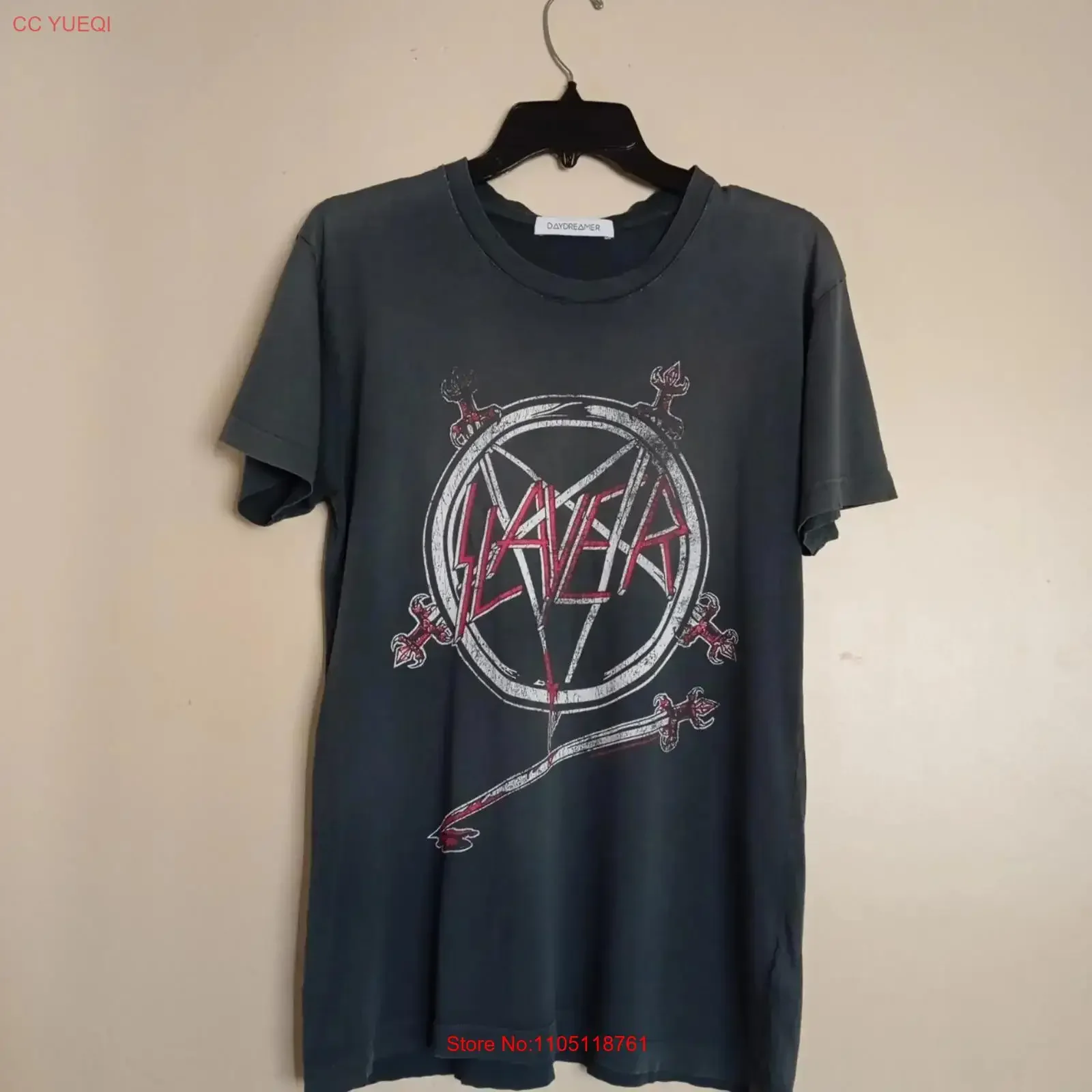 Daydreamer Slayer T Shirt Size Medium Vintage Style Soft Thin long or short sleeves vintage Washed Stretched streetwear Stylish