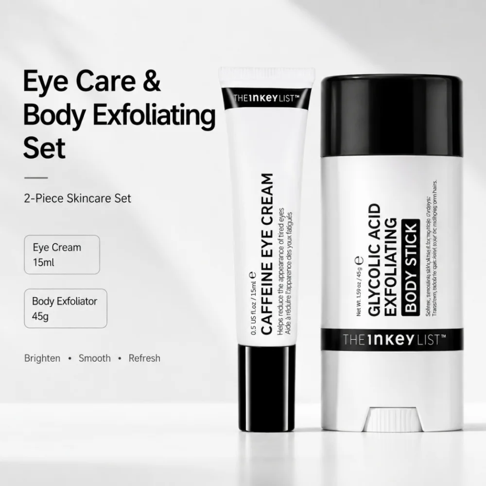 THE INKEY LT High Efficiency Eye Care Body Exfoliating Skincare Set Dark Circle Removal Dead Skin Remover Anti Puffiness Cream