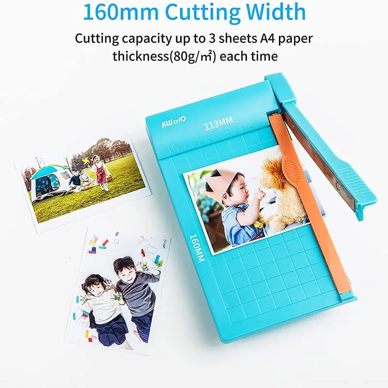 1PC mini Plastic Paper Cutter Portable Photo Paper Cutter Built-in Ruler Simple Paper Cutter