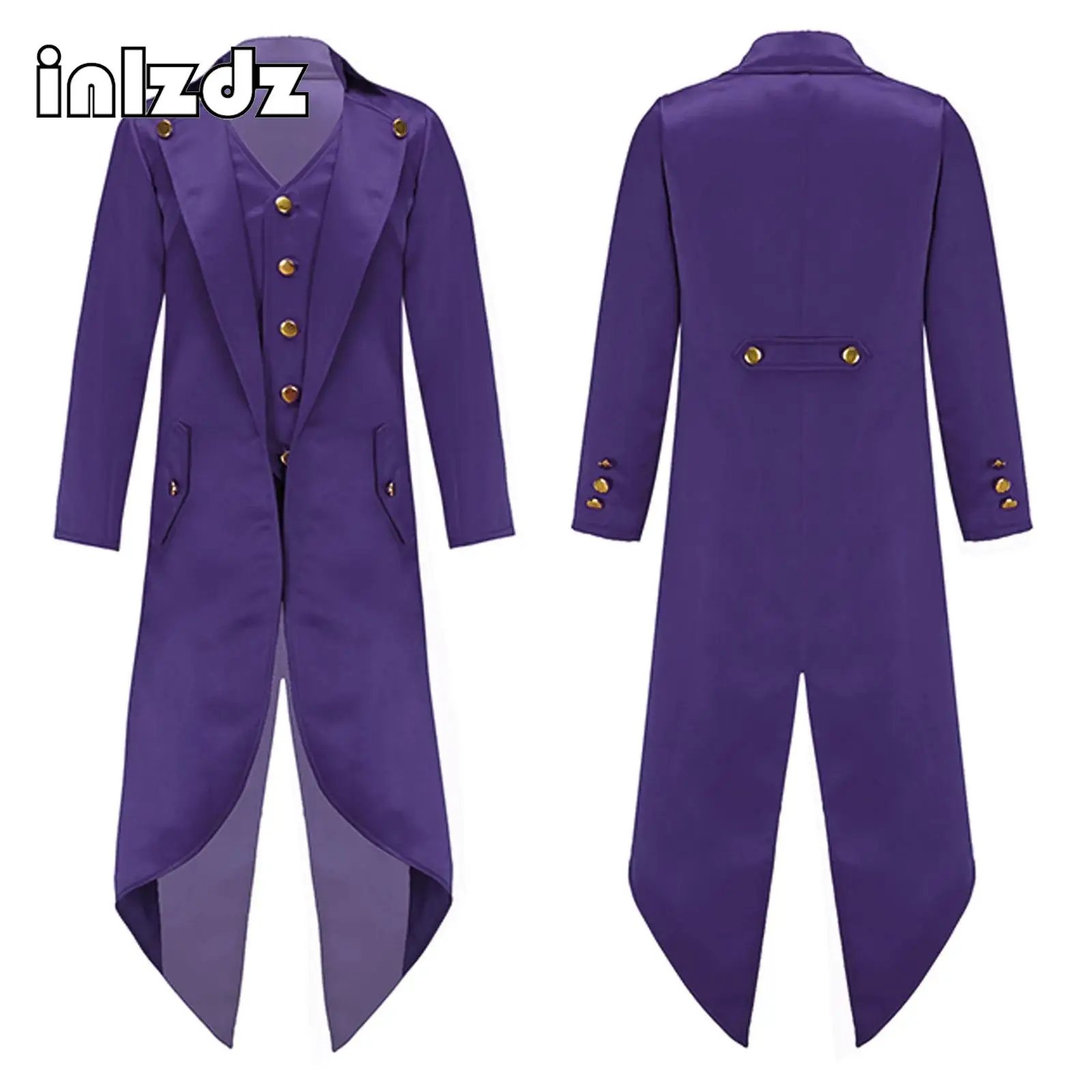 

Boys Girls Circus Ring Master Ringmaster Showman Costume Tailcoat Jacket Fancy Dress up Medieval Steampunk Tailcoat Outfits