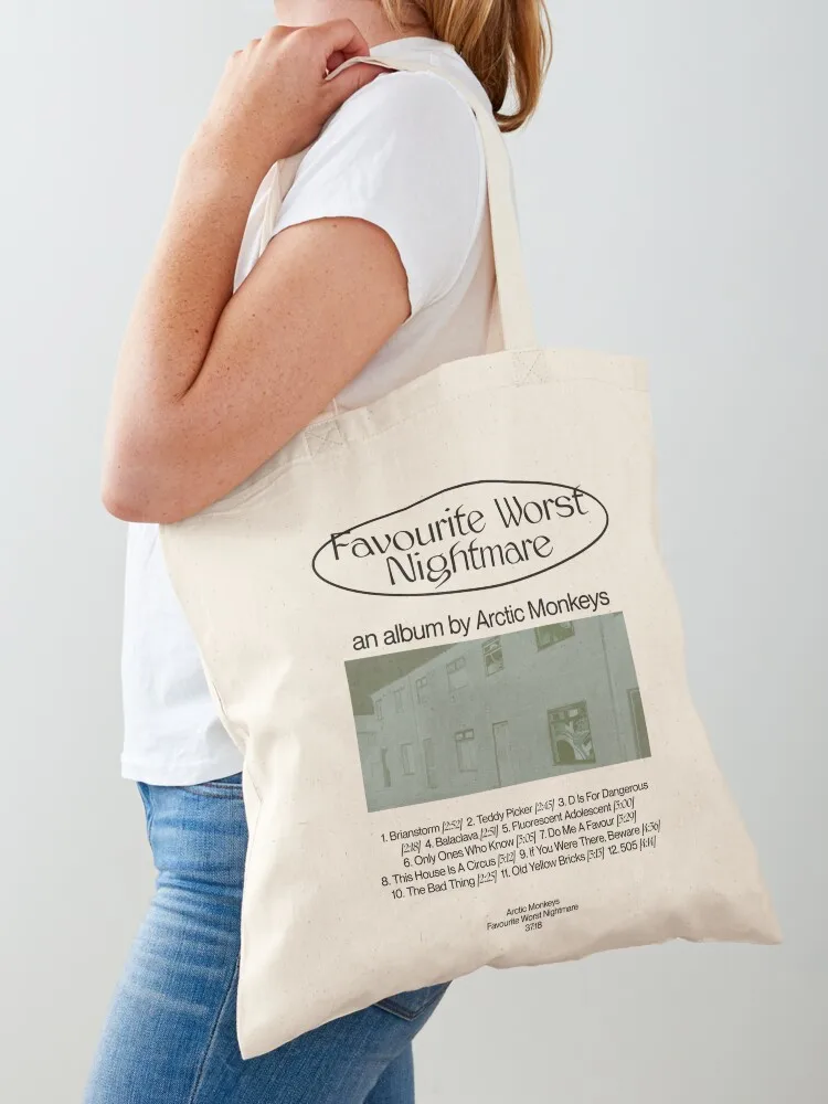 Favourite Worst Nightmare - Arctic Monkeys Tote Bag shopping trolley bag canvas tote bag bags for women Canvas Tote