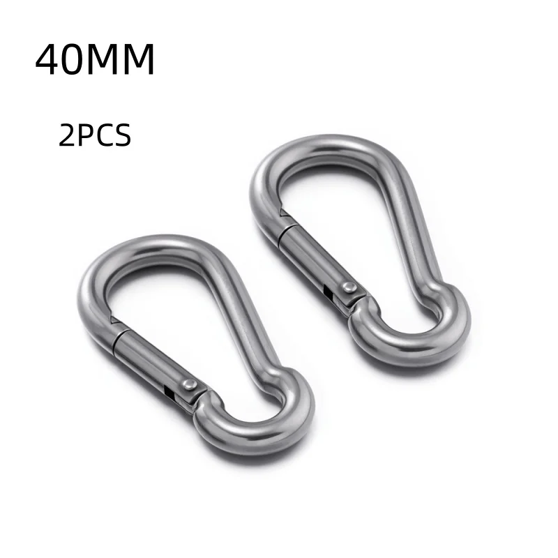 2Pcs Stainless Steel Spring Hook Quick Link Spring Snap Carabiner 40/60/70mm Lock Ring Hook Climbing Safety Buckle view 6