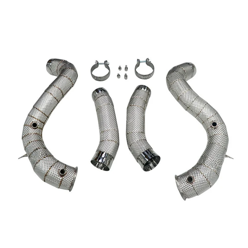 

JTLD Exhaust System 304SS Stainless Steel Downpipe Pipe for Mercedes W205 C63 C63S AMG Without OPF