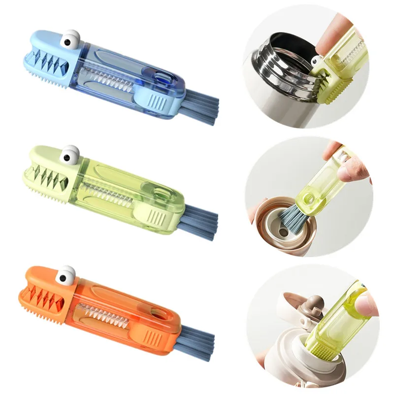 3 In 1 U-shaped Baby Bottle Brush Baby Feeding Bottle Vacuum Cup Mouth Cleaning Brushes Rotatable Groove Gap Deep Cleaning Tools