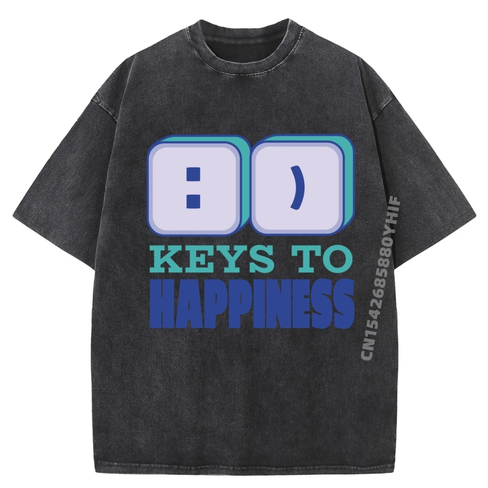 

Найдите свои ключи, чтобы счастье с компьютером, забавные футболки, мужская одежда, новинка 2025, стираная футболка для отдыха