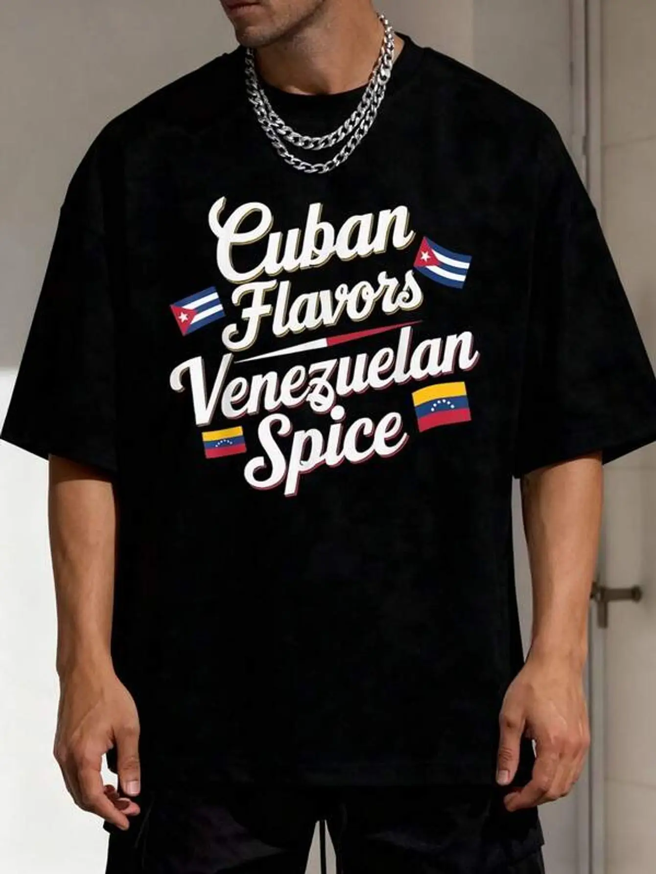 Half Cuban Half Country-Shirt         Camisas Para Hombre Men's-Shirt Graphic Tees  Crop Tops  Outfits   Tops-Shirt