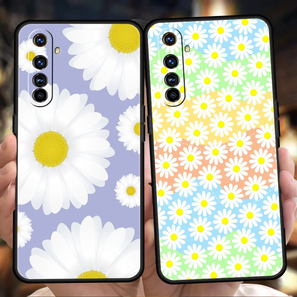 Fashion Fresh Little Daisy Flower Soft Case For Oppo A12 A16 A74 A76 A15 A52 A53 A54 Find X5 Reno6 Z Reno7 SE Pro 5G Phone Shell