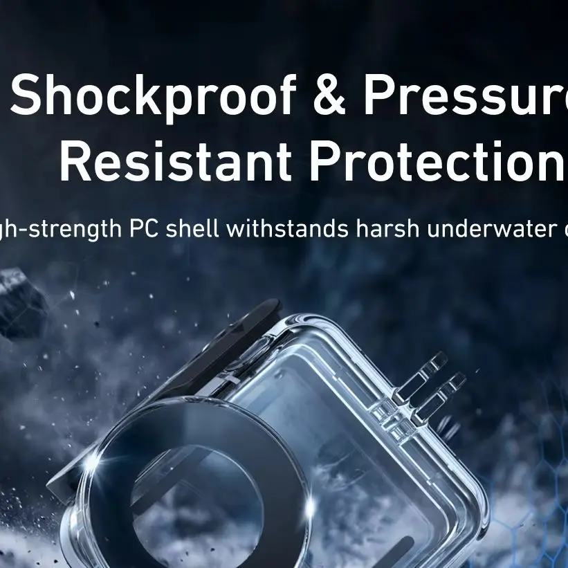 

for DJI Osmo Nano – 60M Underwater Protective Shell, Transparent Tempered Glass PC Sports Camera Cover