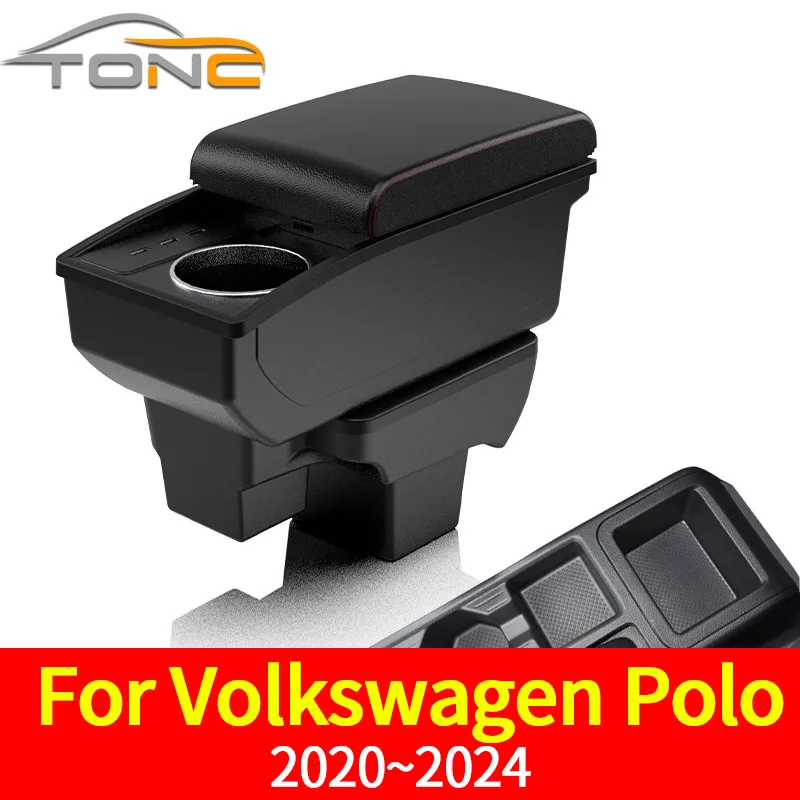 

For Volkswagen Polo 2020-2024 Armrest Box Storage Refitting Parts Car Accessories