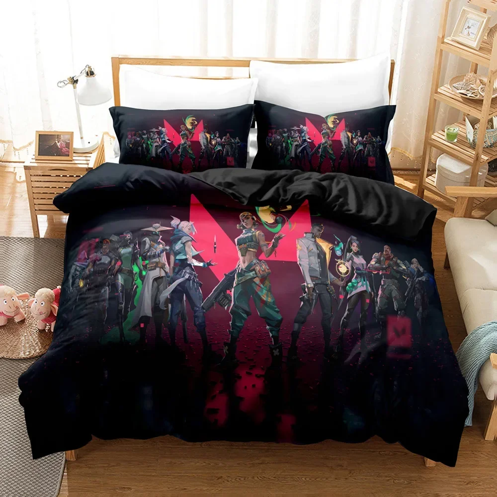 

V-VALORANT Anime Gaming Duvet Cover Set Bedding Set Cyberpunk Esports Print Inspired Queen King Polyester