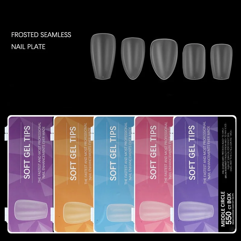 

550pc Ultra Thin Traceless Nail Polish Patches Fully Matted Scratch Free Fully Applied Elongated Fake Nail Patches Wearing Nails