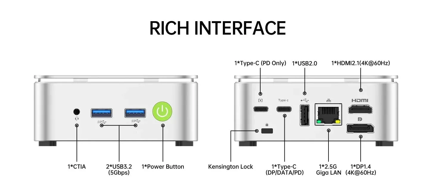 GMKtec G10 AMD Ryzen 5 3500U MINI PC Windows 11 Pro DDR4 M.2 SSD WIFI5 BT5.0 2.5G LAN Desktop Office Mini PC Gamer Computer
