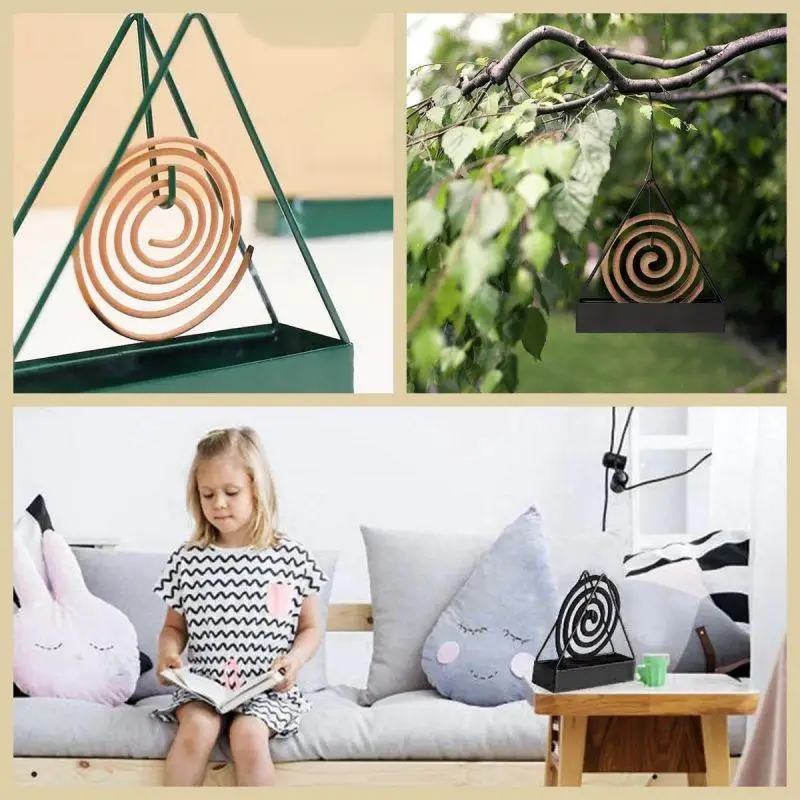 Iron Triangle Hanging Mosquito Coil Rack Multifunctional Incense Tray Household Anti-Slip Mosquito Repellent Hanging Tank