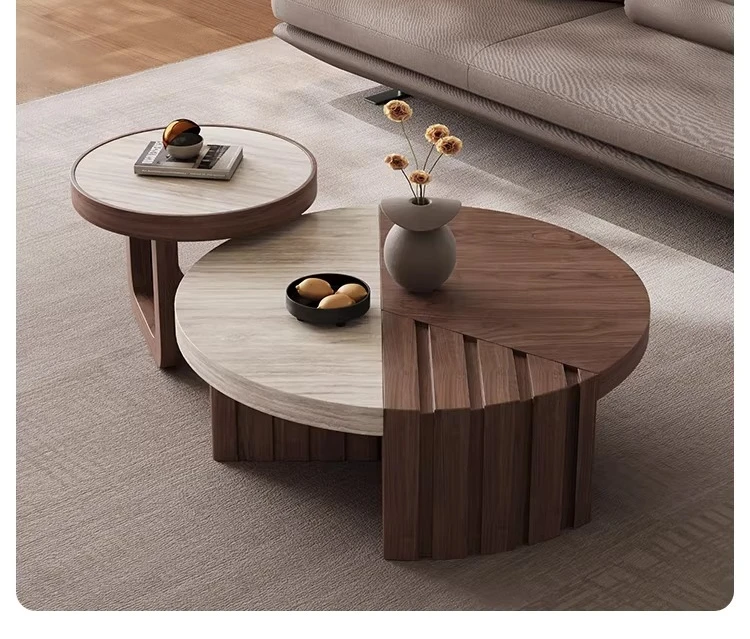 

Size Round side table Living room Household walnut face Travertine coffee table