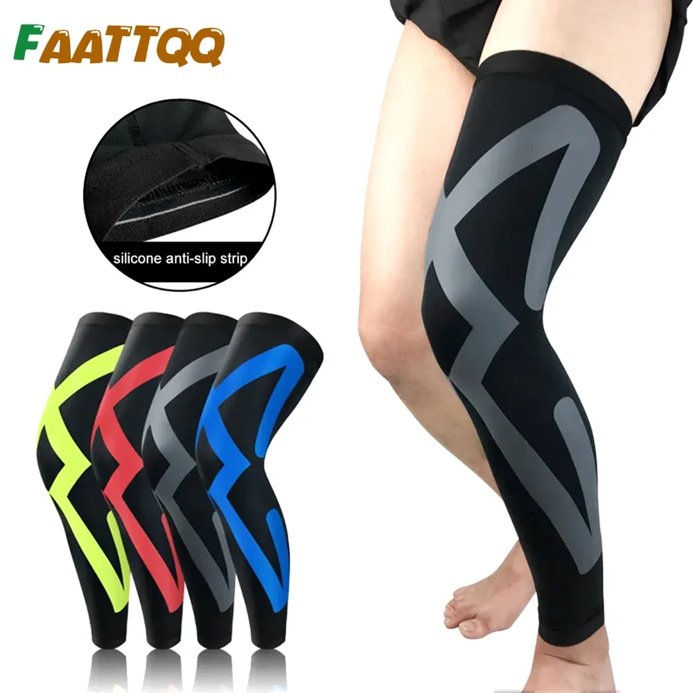 1Pcs Full Leg Compression Sleeve for Women Men Long Knee Brace Support Protector for Running Basketball Cycling Sports