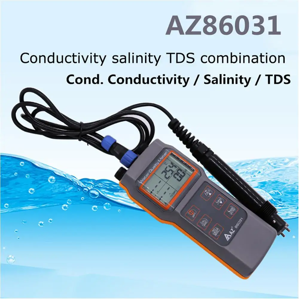 AZ86031 Dissolved Oxygen DO Meter PH Conductivity Salinity D.O/TDS Tester LCD Display Meter Updated Version Of AZ8603