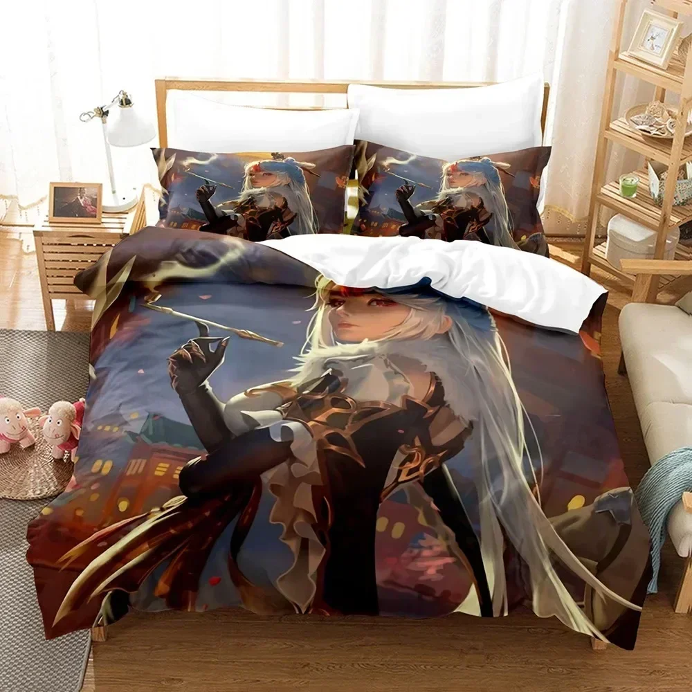 3D Digital Printed Games Genshin Impact Bed Set Duvet Cover Pillowcase Bedding Set Linen Sheet Quilt Cover Full Queen King Size