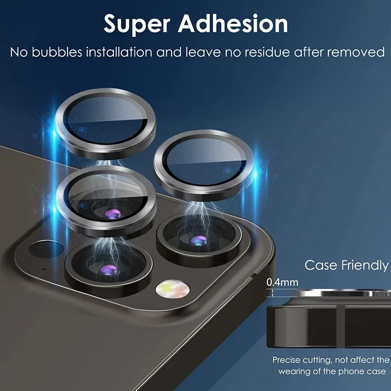 3Pcs Metal Lens Protector Glass For iPhone 15 13 12 11 14 Pro Max Back Camera Lens Protection Film For iPhone 13 Mini 14 15 Plus