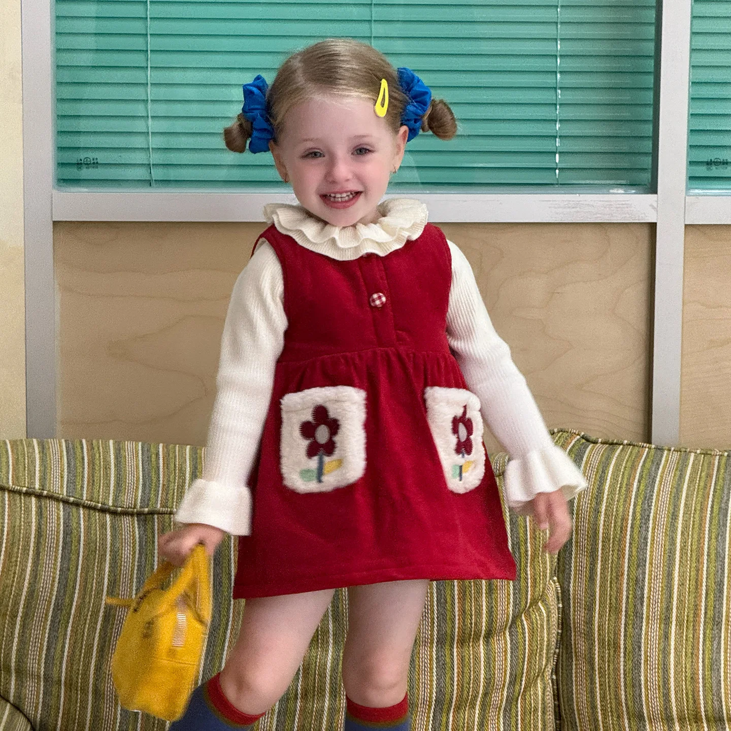 محبوك سترة قاعدة طبقة بيتر بان طوق الفتيات الأطفال شتاء جديد حلو لطيف عصري مريح لينة جميع مطابقة