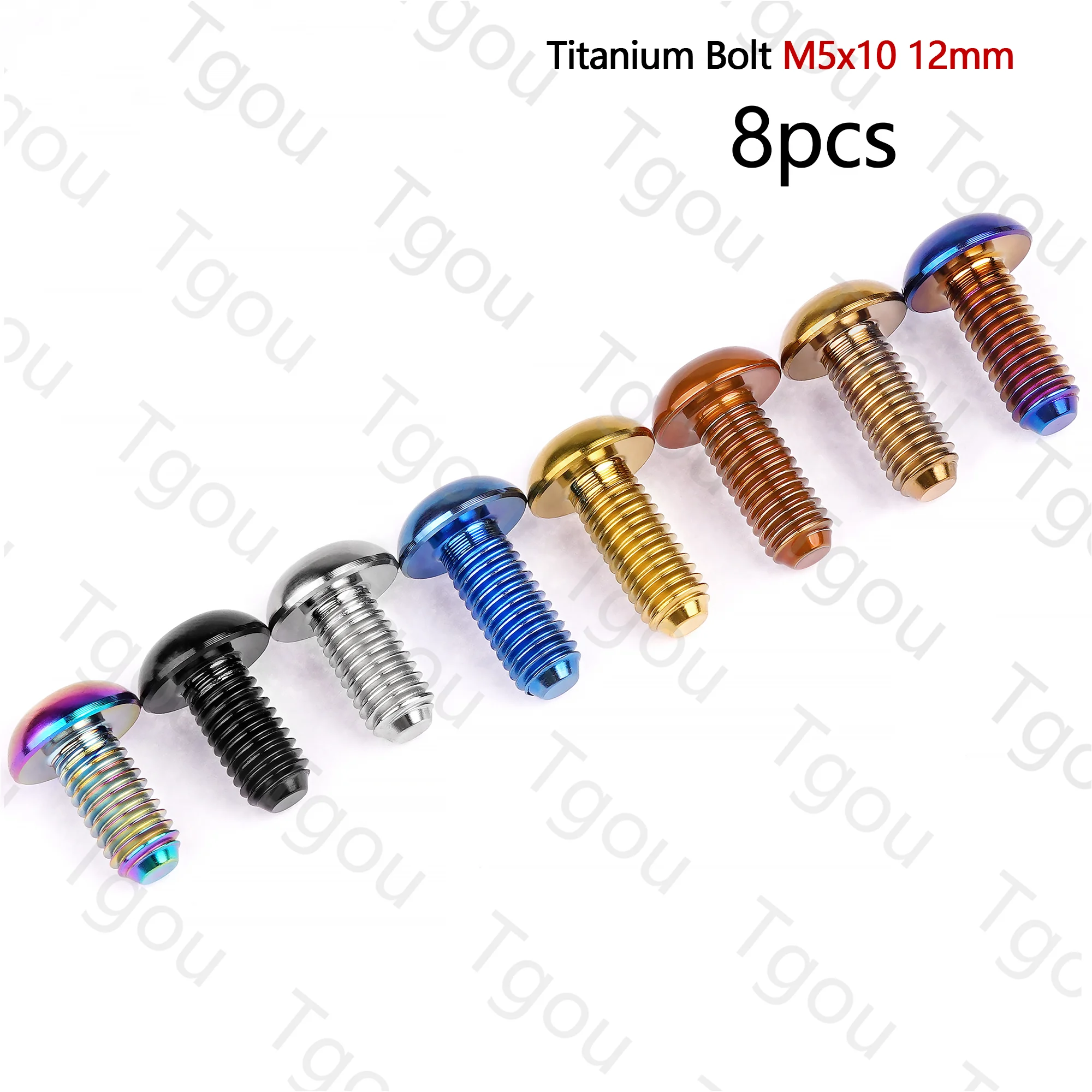 

Tgou Titanium Bolt M5x10 12mm T25 Torx Head Screw for Disc Brake Rotors Mountain Bike 8pcs