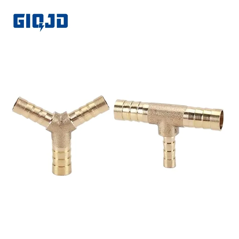 ท่อ Barb 4mm 5mm 6mm 8mm 10mm 12mm 14mm 16mm 19mm Tee ประเภทลดทองเหลือง Barbed ท่อลด Coupler Connector Adapter