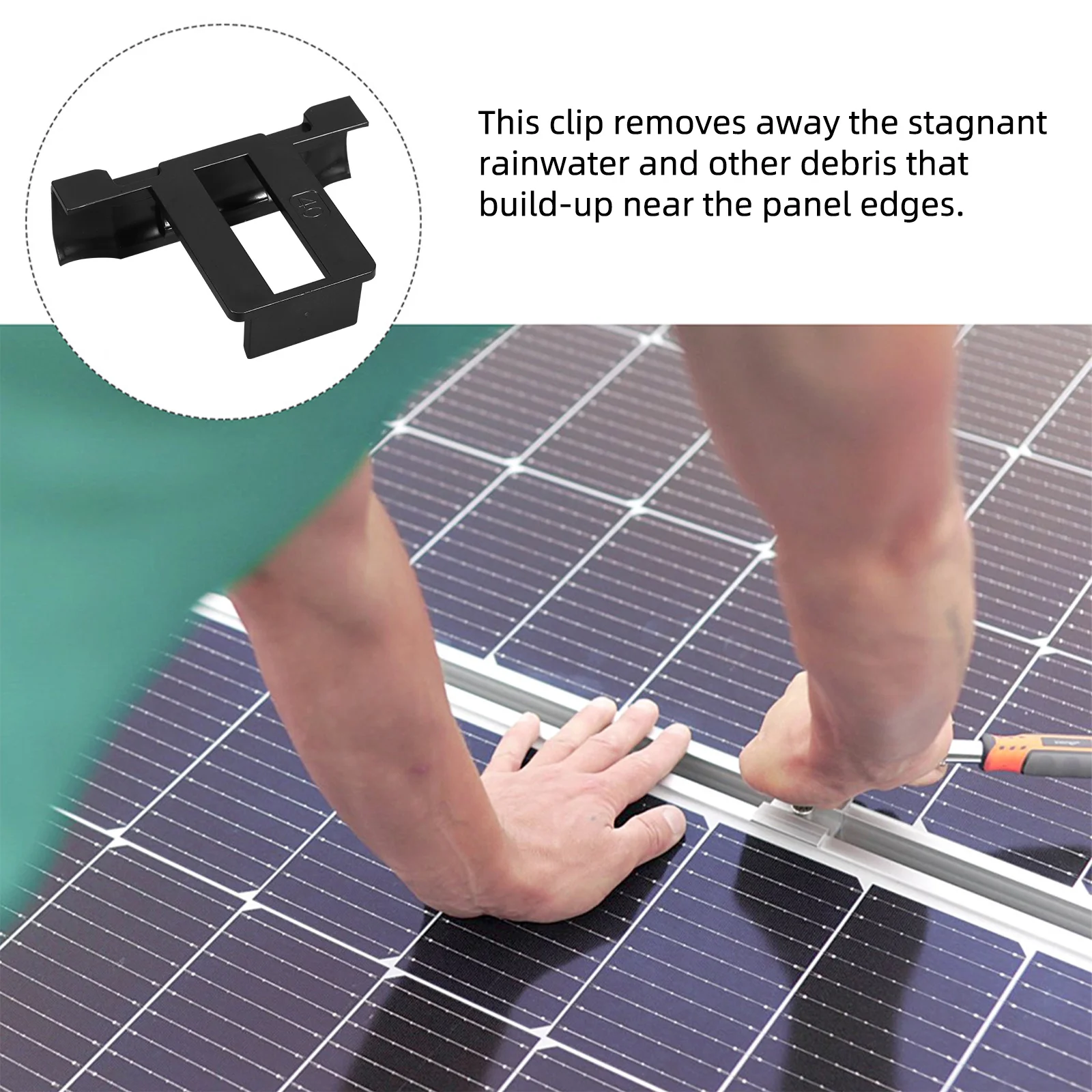 

10Pcs Solar Panel Water Drain Clips Photovoltaic Drainage Buckle Lightweight Portable Clamp Quick Install Self-Fastening