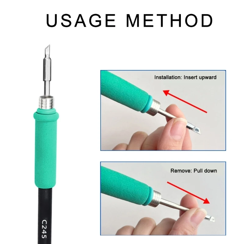 Efficient C245 Soldering Iron Tip High Precisions Soldering Tip for Detailed Soldering Tasks & Electronic Maintenance 87HA