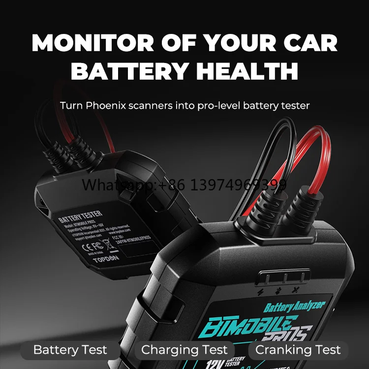 BTMobile Pros 8V to 16V Automotive 12V Auto Battery Tester 12V Car Load Battery Analyzer 12V Car Battery
