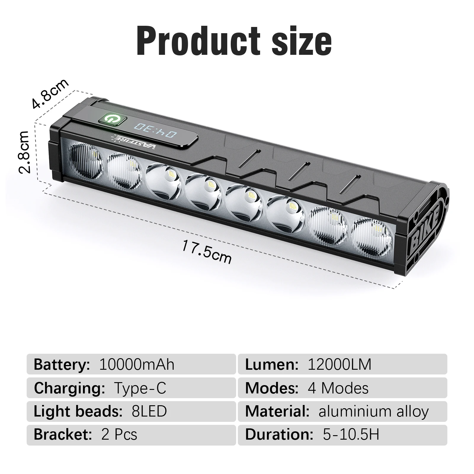 VASTFIRE إضاءة دراجة هوائية الجبهة 25500 التجويف الدراجة الخفيفة 10000mAh مصباح يدوي مقاوم للماء USB شحن الجبلية الطريق الدراجات ملحقات المصابيح