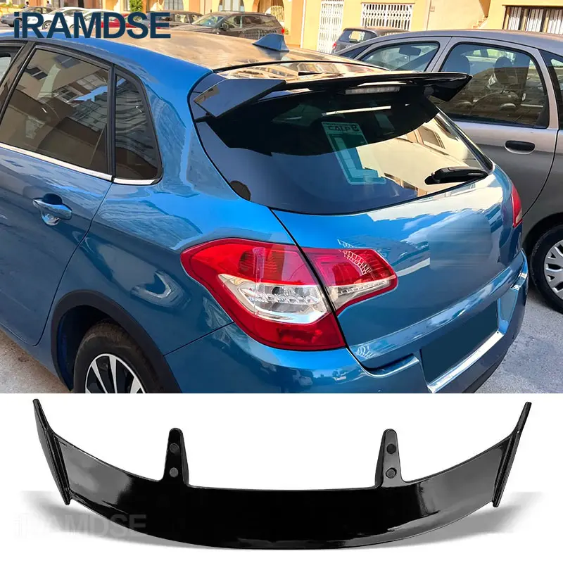 Carbon Paint Spoiler for Citroen C4 Tail Fin 2011-2015 Black Car Roof Wing Type TE Accessories