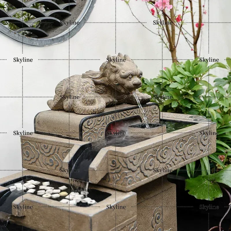 for Chinese Style Courtyard Outdoor Running Water Ornament Fish Pond Balcony Garden Landscaping Home Circulating Water System