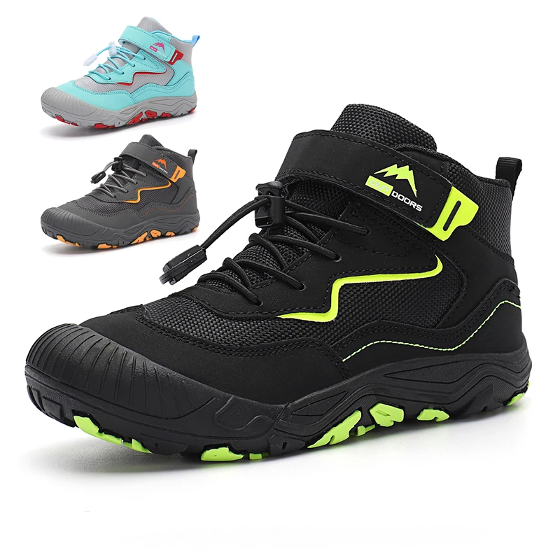 

Kids High-top Hiking Boots Waterproof Trekking Sneakers Boys Girls Mountain Climbing Boots Anti-Collision Non-slip Athletic Shoe