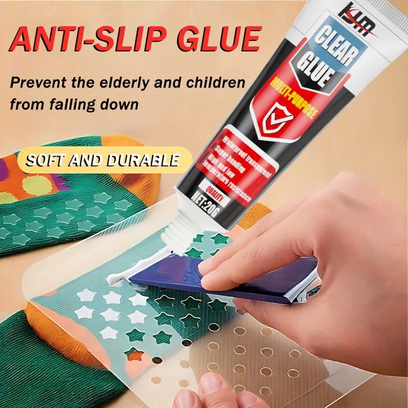Sock Anti Slip Fix Gel Transparent Waterproof Wear Resistant Adhesive For Kid Elder Shoe Sole Enhance Foot Surface Friction