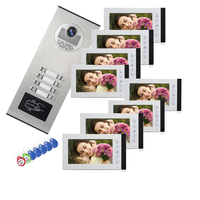 SmartYIBA 7 Inch Building Video Door Phone 2-12 Call Buttons Camera RFID Unlock Video Intercom System Doorbell Kits