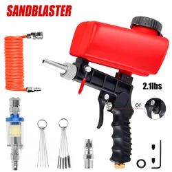 90psi Adjustable Pneumatic Sandblasting Gun, 2.1lbs Portable Home Sandblasting Machine, Cordless Gravity Small Handheld Air Tool