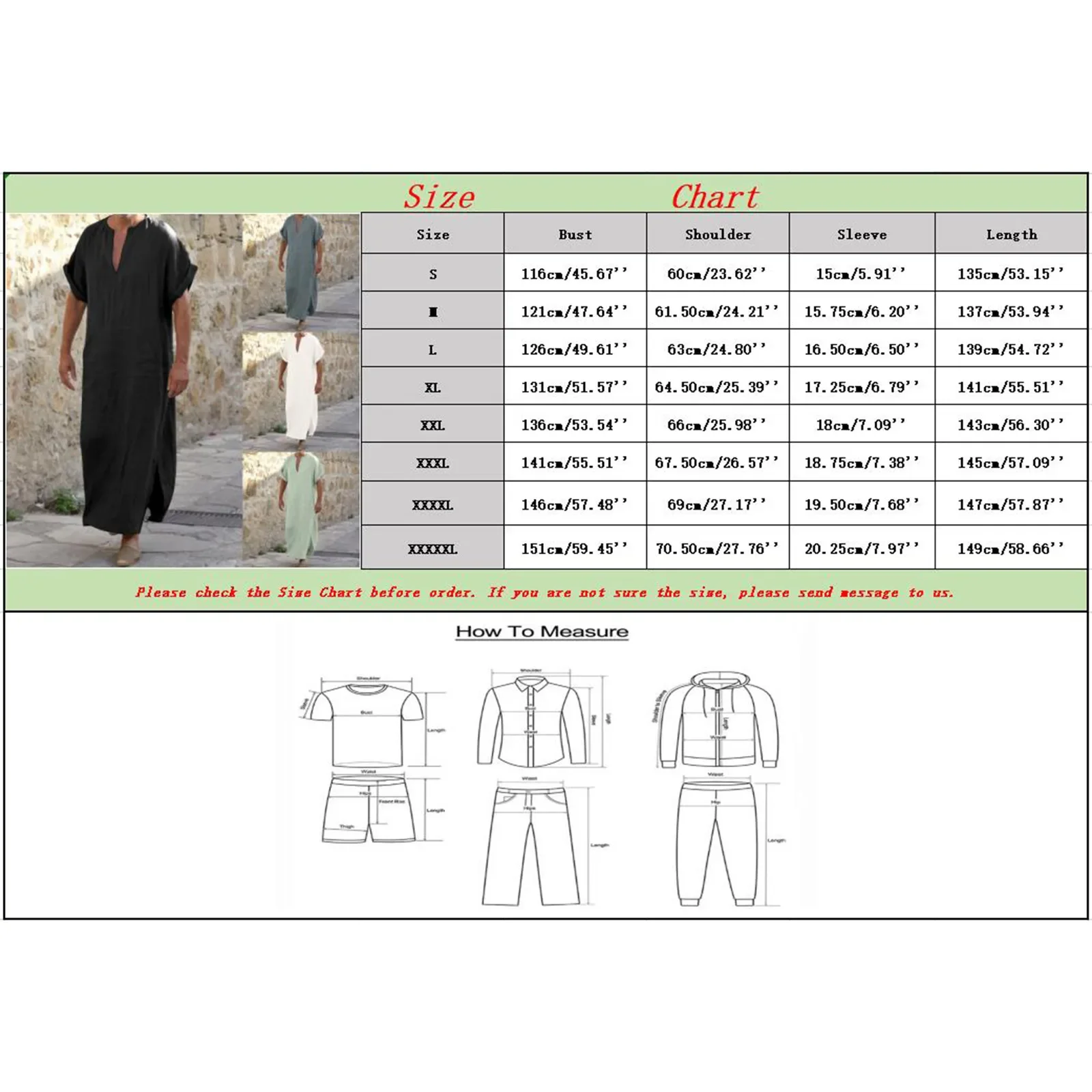 Vêtements musulmans décontractés pour hommes, Thobe musulman, Moyen-Orient, Dubaï, Galabia islamique, Demi-manche, Solide, Document, Col en V, Grande taille