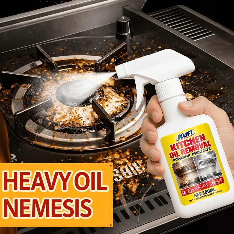 Kitchen Surface Cleaner Spray - Cuts Grease & Cooking Residue, for Range Hood, Stove, Grill, Cookware & Metal Appliances, Shine