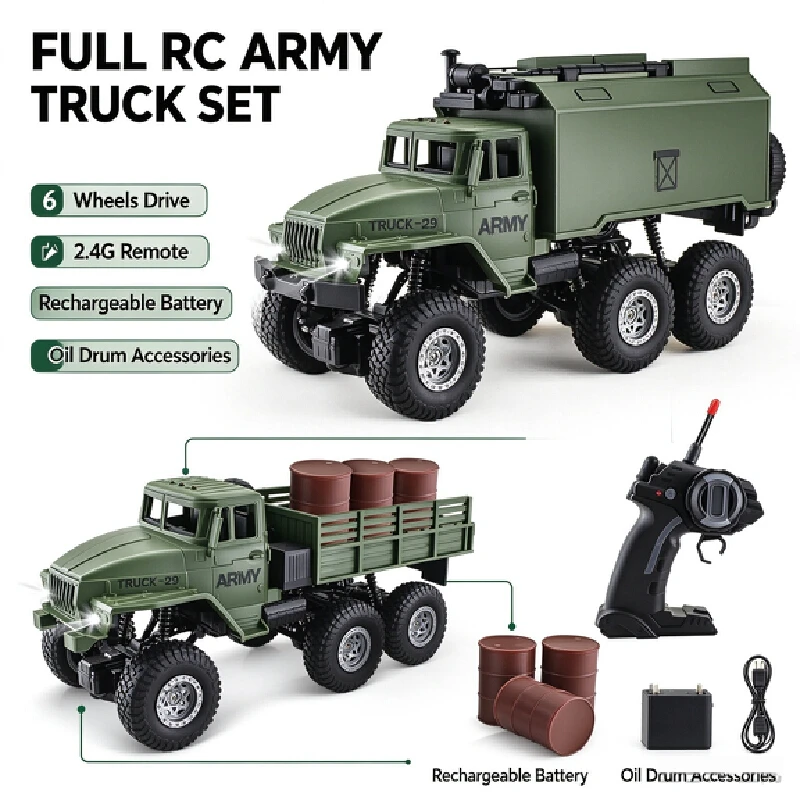 Sipo Remote Control Military Truck 1 16 Scale 6 Wheel Electric Off Road Climbing Rc Vehicle For Adult Hobby