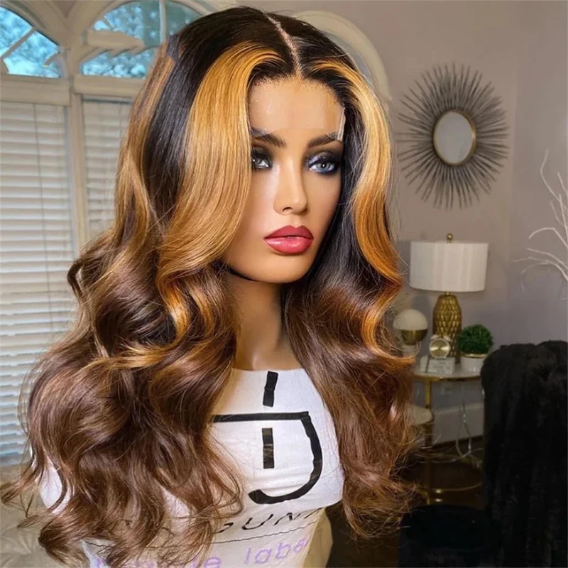 Highlight Blond 28 Inch 5x5 Silk Base Wave Jewish Human Hair With BabyHair HD Lace European Hair Preplucked Glueless Daily