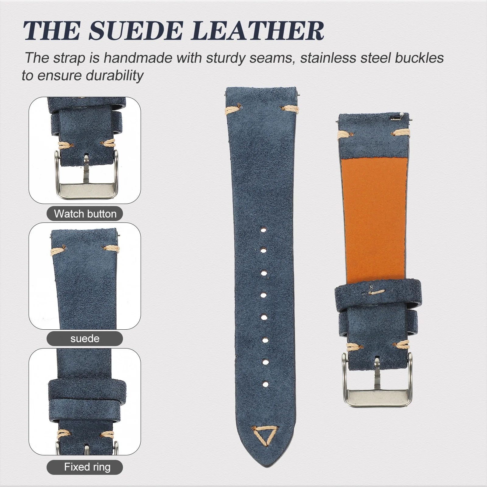 

Watch Band Replacement Men Watch Strap Cowhide Watchband Adjustable Watchband Wrist Watch Belt