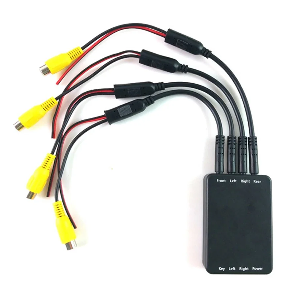 4 Way Control Box Switch Video Channel Converter For 360° Car Panoramic Camera System Rear Front Left Right Reversing